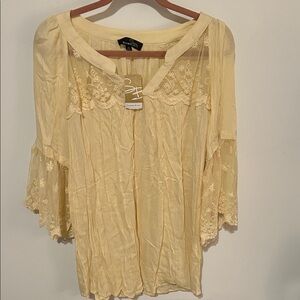 Elegant Yellow Lace Blouse